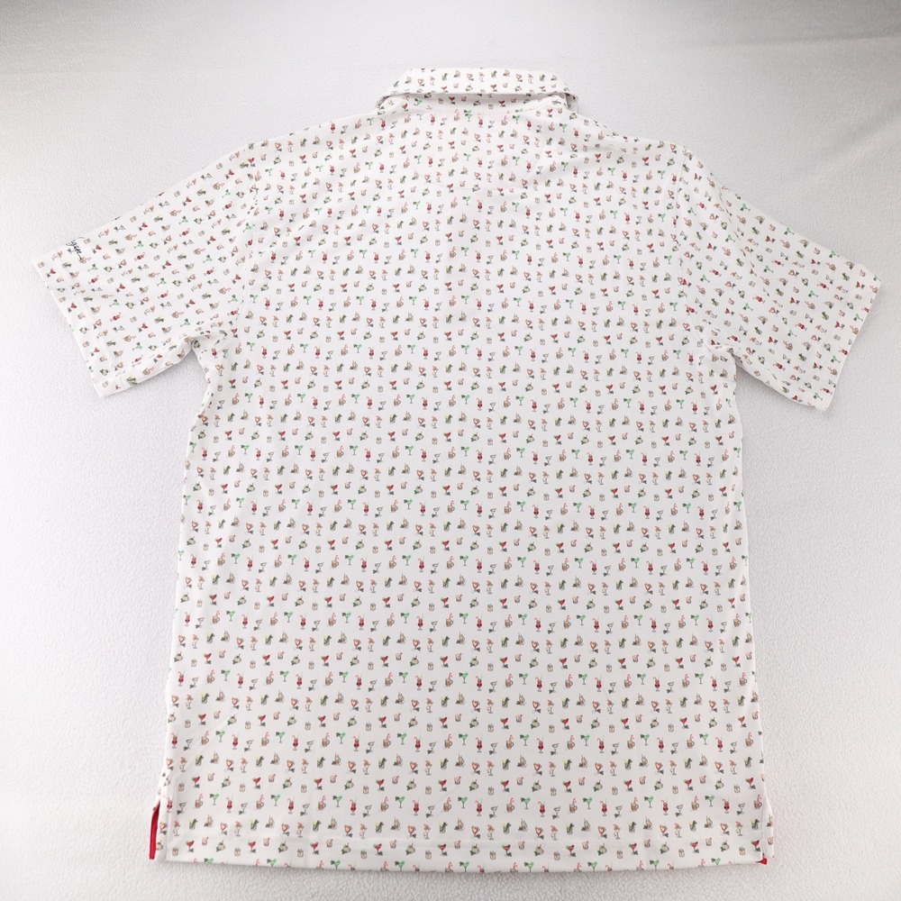 Walter Hagen Men P11 Performance Polo Shirt Jingle Juice Holiday White Small NWT - Picture 8 of 9